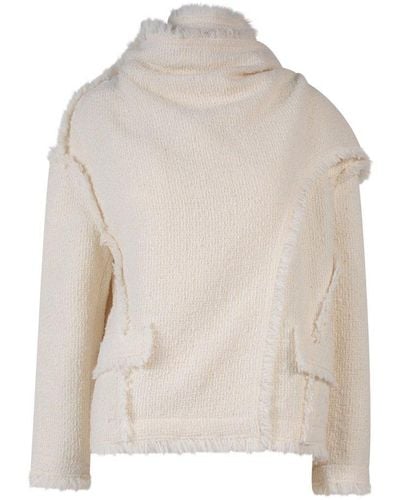 Alberta Ferretti Tweed Blazer - White