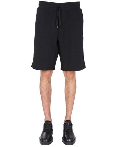 Moschino Logo Embroidered Sweat Shorts - Black