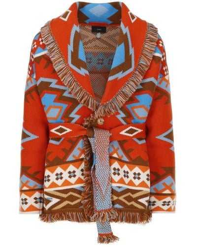 Alanui Oasis Frayed Edge Cardigan - Orange