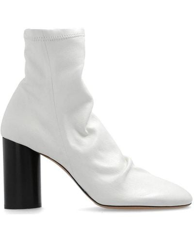 Isabel Marant Labee Heeled Ankle Boots - White