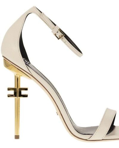 Elisabetta Franchi Logo High Heel Sandals - Metallic