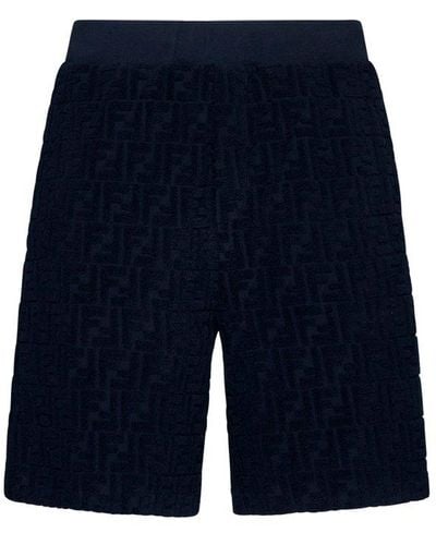 Fendi Ff Jacquard Bermuda Shorts - Blue