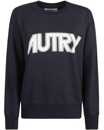 Autry Logo Printed Crewneck Sweatshirt - Blue