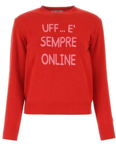 Mc2 Saint Barth Crewneck Knitted Sweater - Red