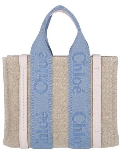 Chloé 'woody' Small Tote Bag - Blue