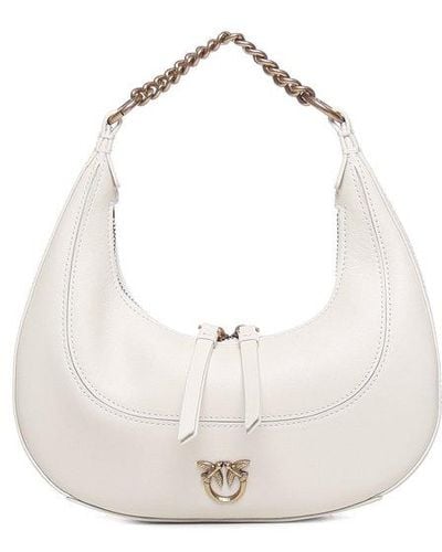 Pinko Brioche Zip-up Mini Shoulder Bag - White