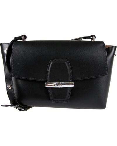 Longchamp Roseau Foldover Top Crossbody Bag - Black