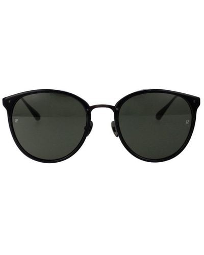 Linda Farrow Calthorpe Oval Frame Sunglasses - Black