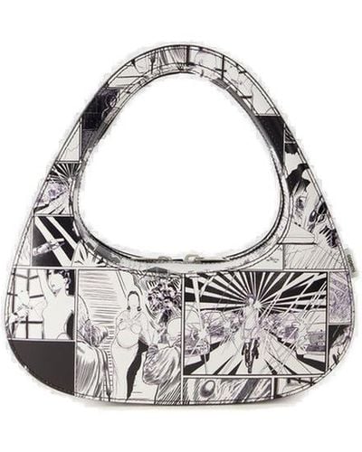 Coperni Comic Printed Baguette Swipe Bag - Metallic