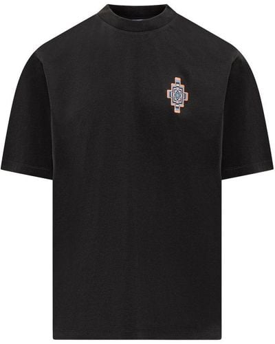 Marcelo Burlon Signature Cross Motif Crewneck T-shirt - Black