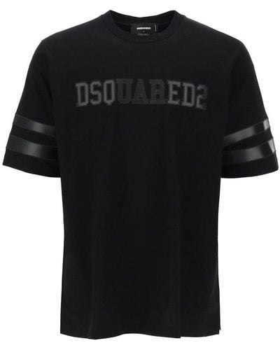 DSquared² Logo-appliqué Crewneck T-shirt - Black