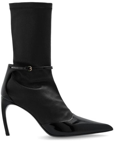Ferragamo Pointed Toe Ankle Boots - Black