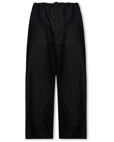 Yohji Yamamoto Relaxed-fitting Cotton Pants - Black