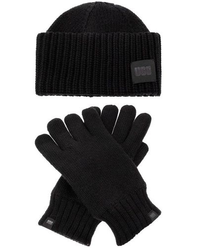 UGG Beanie & Gloves Set, - Black