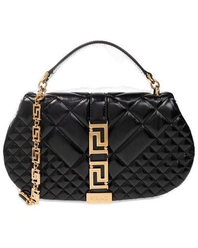Versace ‘Greca Goddess’ Quilted Shoulder Bag - Black
