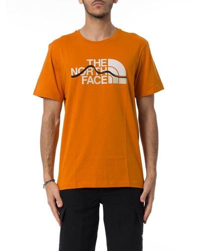 The North Face Logo Printed Crewneck T-shirt - Orange