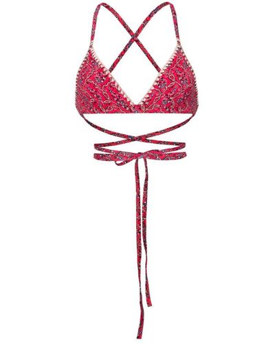 Isabel Marant Solange Graphic-print Bikini Top - Red