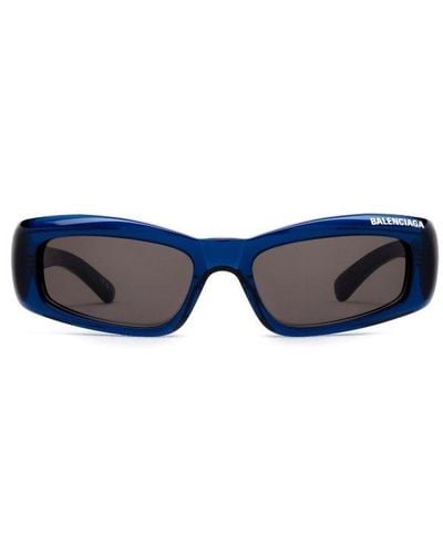 Balenciaga Rectangle Frame Sunglasses - Blue