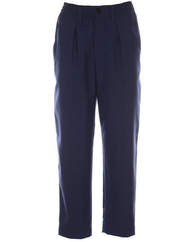 Marni High-waist Elasticated-waist Cropped Trousers - Blue
