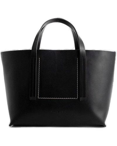 Rick Owens Logo Debossed Top Handle Bag - Black
