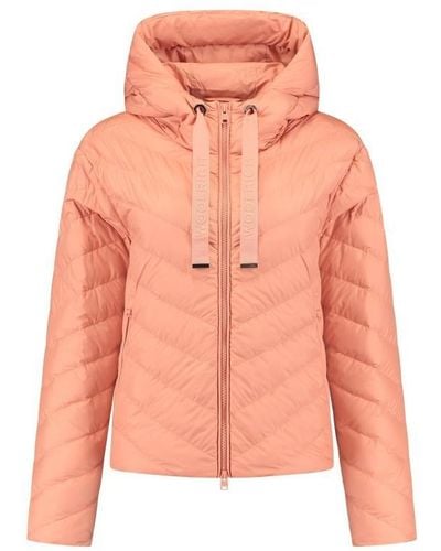 Woolrich Chevron Quilted Hooded Jacket - Pink