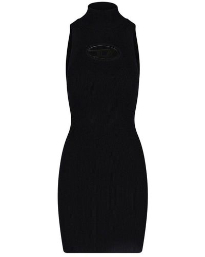 DIESEL M-onerva Ribbed-knitted Sleeveless Dress - Black