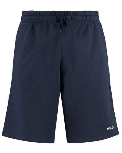 A.P.C. Stretch Cotton Shorts - Blue