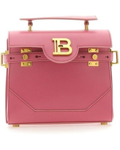 Balmain B-buzz 23 Leather Tote Bag - Pink