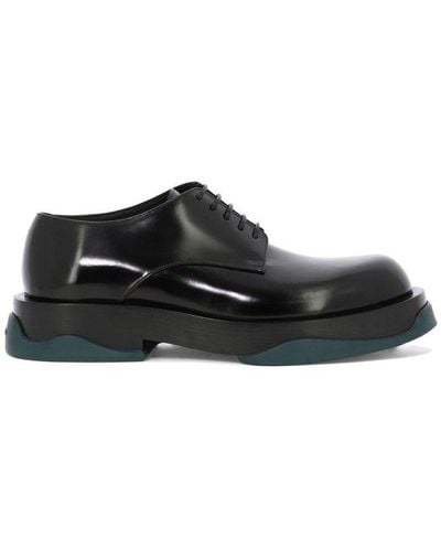 Jil Sander Round-toe Lace-up Shoes - Black