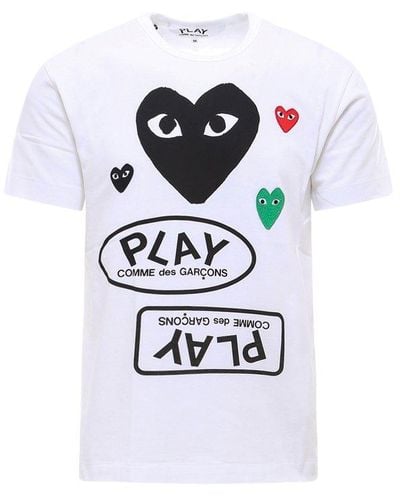 COMME DES GARÇONS PLAY Heart Logo-print T-shirt - White