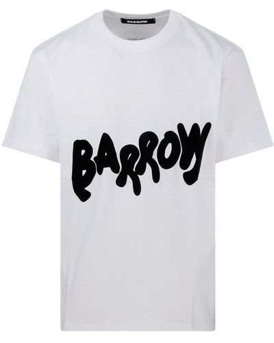 Barrow Logo Printed Crewneck T-shirt - Gray