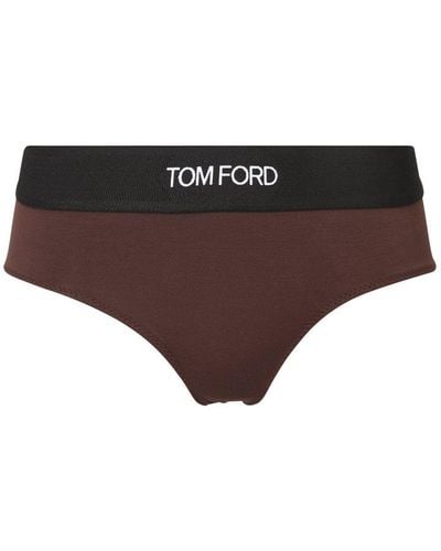 Tom Ford Logo Panties Slip - Brown