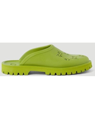 Gucci GG Perforated Slip-on Flats - Green