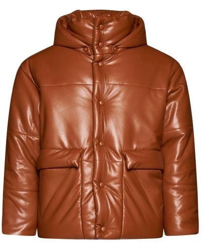 Nanushka Hide Vegan Leather Down Jacket - Brown