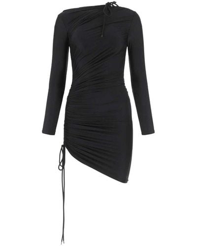 Balenciaga Asymmetric Drawstring Dress - Black
