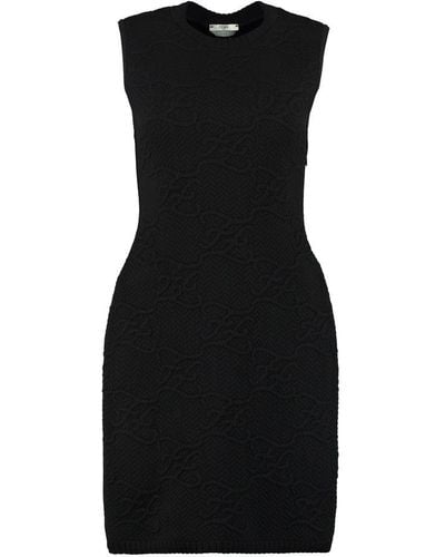 Fendi Jacquard Knit Mini-dress - Black