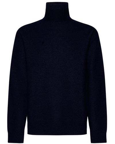 Jil Sander Turtleneck Knitted Sweater - Blue