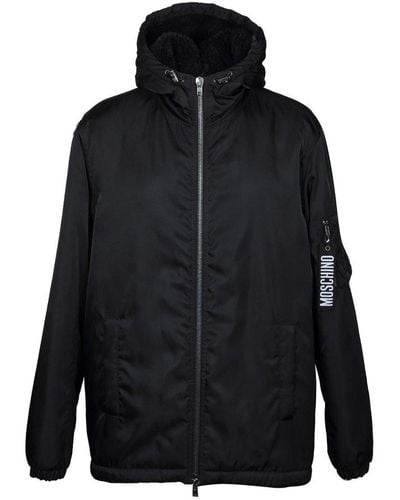 Moschino Zipped Hooded Jacket - Black