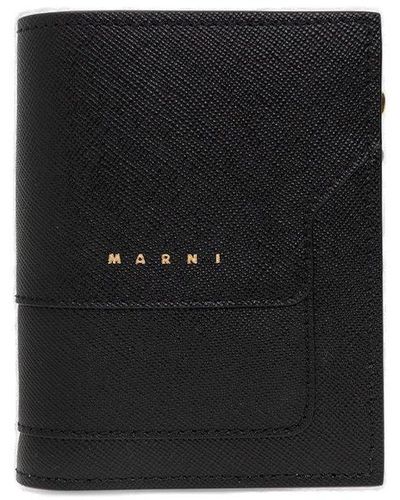 Marni Logo Print Bifold Wallet - Black