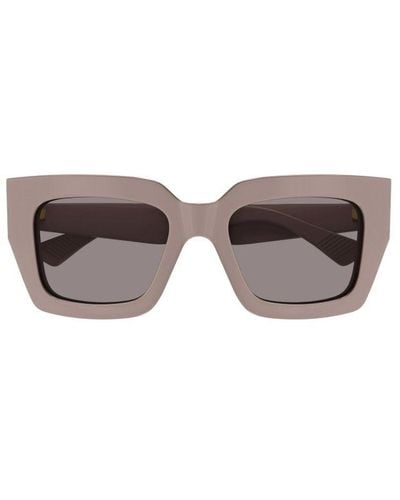 Bottega Veneta Rectangle Frame Sunglasses - Grey