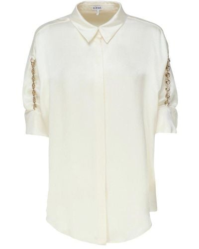 Loewe Luxury Chain Shirt In Silk - White