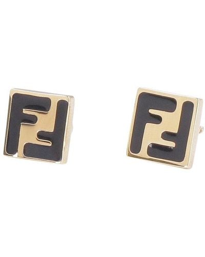 Fendi Forever Logo Earrings - Metallic