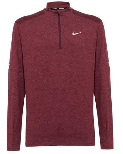 Nike Half-zipped Long-sleeved Running T-shirt - Red
