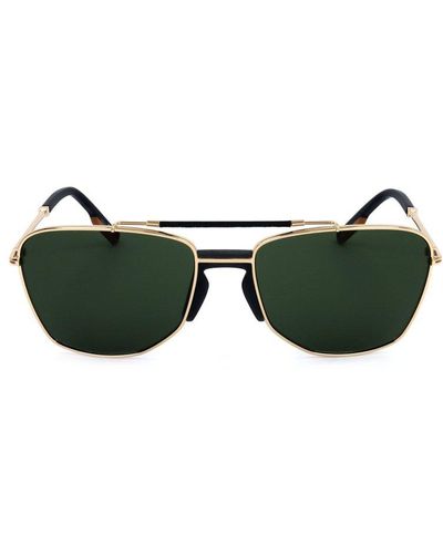 Zegna Rectangular Frame Sunglasses - Green