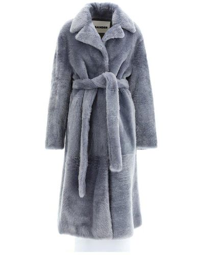 Jil Sander Belted Long Coat - Gray