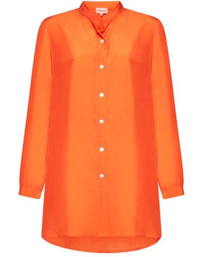 P.A.R.O.S.H. Long-sleeved Shirt Dress - Orange