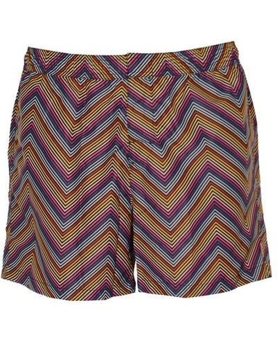 Missoni Zigzag-printed Elasticated Waist Swim Shorts - Red