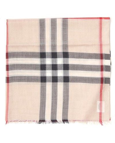 Burberry Lightweight Checked Scarf - Pink