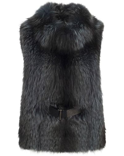 Brunello Cucinelli Fox Fur Vest - Black