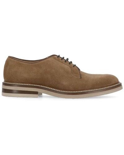 Brunello Cucinelli Round-toe Derby Shoes - Brown